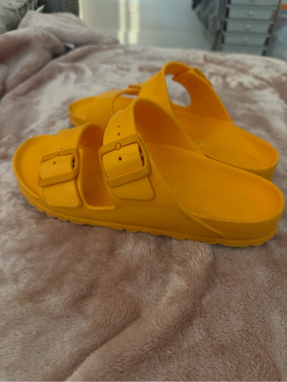 Birkenstock women's  Arizona EVA Sandals in Bright Orange